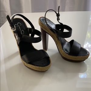 Jessica Simpson Platform Wooden Heel Sandals